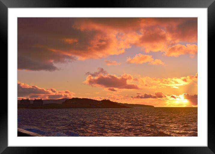 Scottish coastal sunset, Prestwick, Ayrshire Framed Mounted Print by Allan Durward Photography