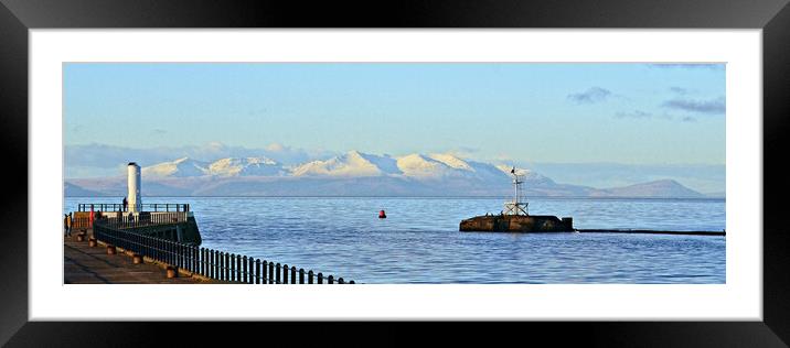 Isle of Arran, from Ayr harbour Framed Mounted Print by Allan Durward Photography
