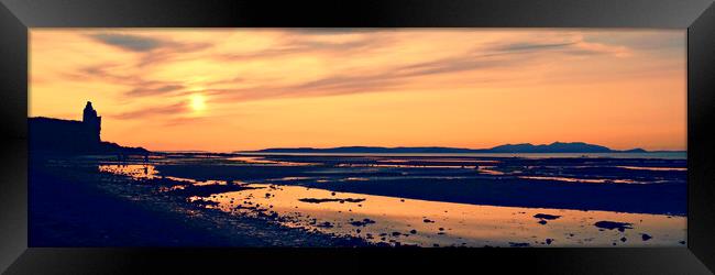 Greenan beach overview and Isle of Arran Framed Print by Allan Durward Photography