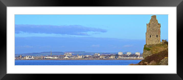 Greenan Castle looking over Ayr town Framed Mounted Print by Allan Durward Photography
