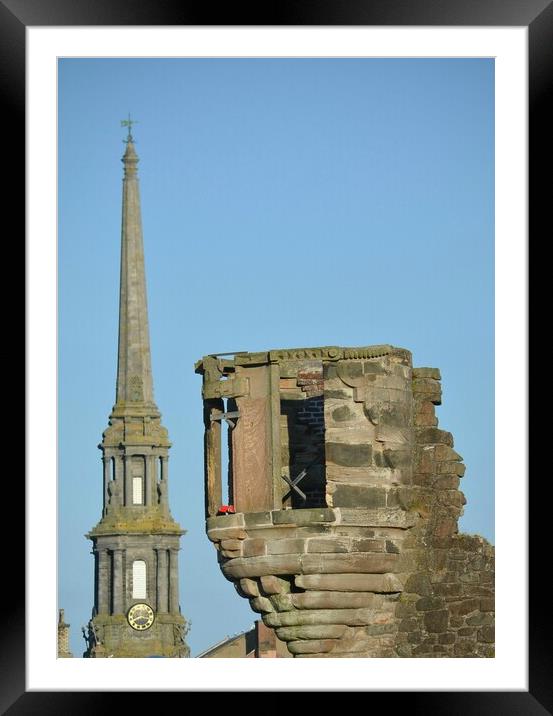 Ayr`s Town Hall steeple and Miller`s Folly Framed Mounted Print by Allan Durward Photography
