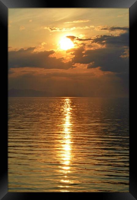 Setting sun over Firth of Clyde Framed Print by Allan Durward Photography