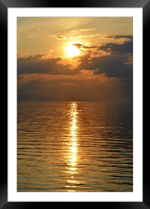 Setting sun over Firth of Clyde Framed Mounted Print by Allan Durward Photography