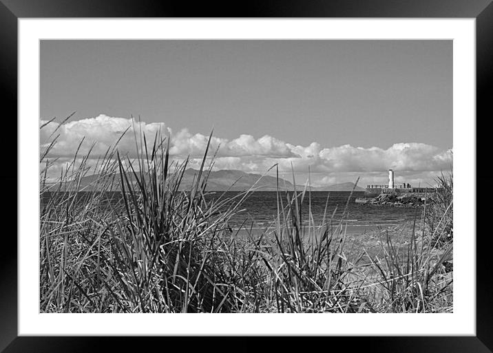 Isle of Arran an Ayr beach view Framed Mounted Print by Allan Durward Photography