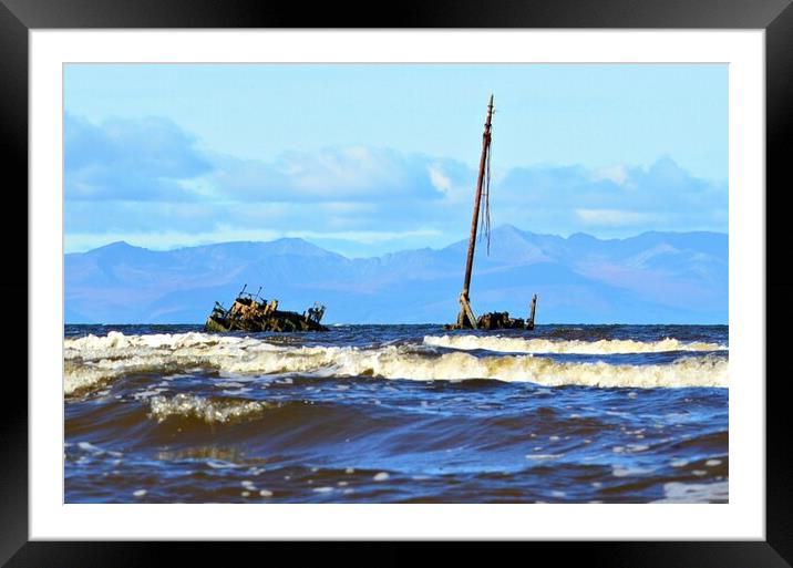 Kaffir shipwreck  at Ayr, Scotland. Framed Mounted Print by Allan Durward Photography