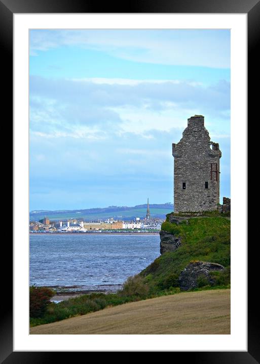 A view of Ayr and Greenan Castle Framed Mounted Print by Allan Durward Photography