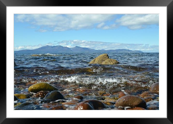 Rocky Scottish beach...Portencross, West Kilbride, Framed Mounted Print by Allan Durward Photography