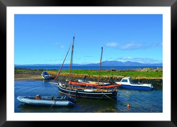 Boats berthed in picturesque harbour at Portencros Framed Mounted Print by Allan Durward Photography