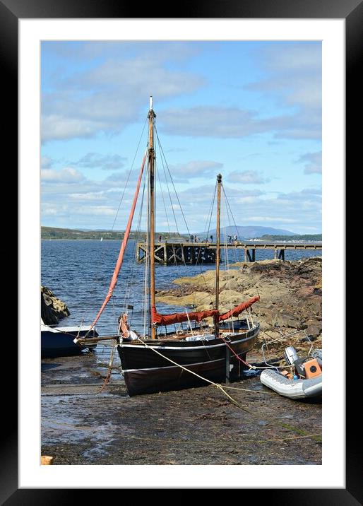 Beached yacht at Portencross,  Ayrshire, Scotland Framed Mounted Print by Allan Durward Photography