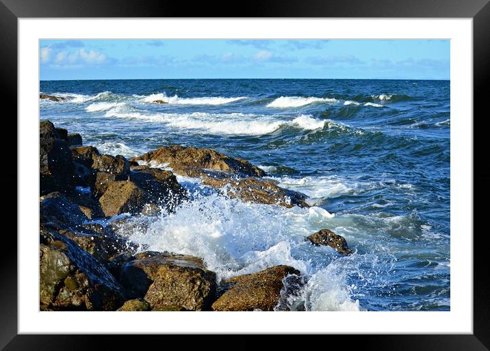 Rocky coastline at Dunure South Ayrshire. Framed Mounted Print by Allan Durward Photography