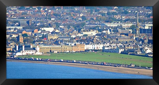 A view of Ayr town from afar Framed Print by Allan Durward Photography