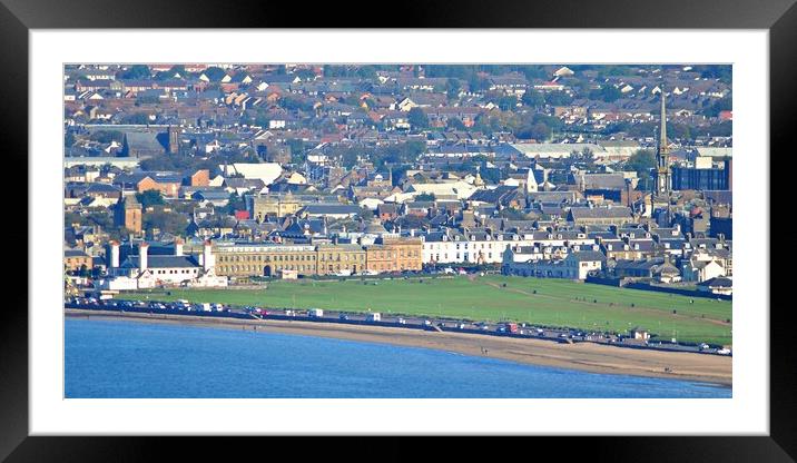 A view of Ayr town from afar Framed Mounted Print by Allan Durward Photography