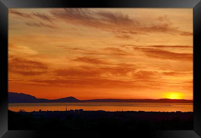 Scotland`s Ayrshire coast, Ayr at sunset Framed Print by Allan Durward Photography