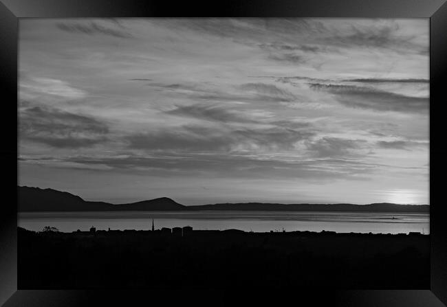Ayr sunset in monochrome Framed Print by Allan Durward Photography