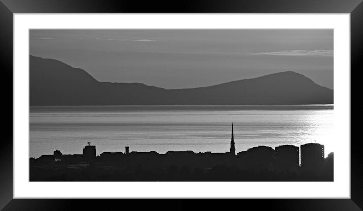 Overview of Ayr at sunset  Framed Mounted Print by Allan Durward Photography