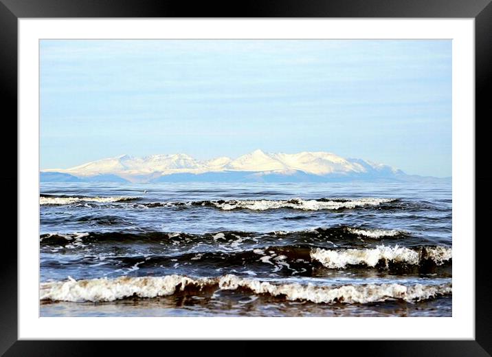 Wintry snow topped Isle of Arran, Scotland Framed Mounted Print by Allan Durward Photography