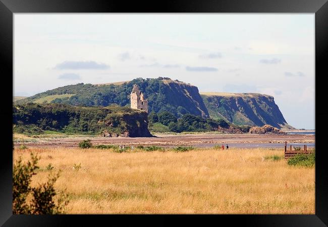 Greenan Castle and Heads of Ayr, Ayrshire, Scotlan Framed Print by Allan Durward Photography