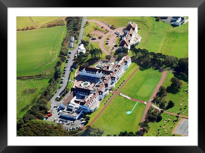 Aerial view of Turnberry Hotel (2010) Framed Mounted Print by Allan Durward Photography