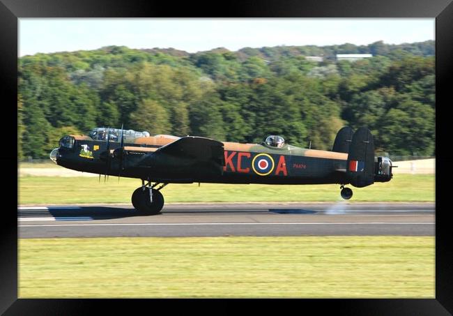 Avro Lancaster touchdown Framed Print by Allan Durward Photography