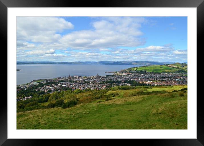 Largs overview from high ground Framed Mounted Print by Allan Durward Photography
