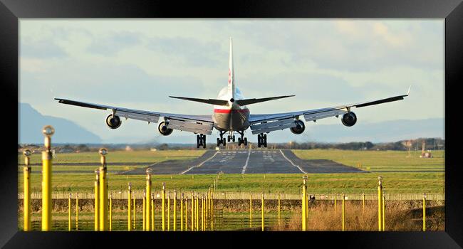 Retro Cargolux Boeing 747 landing Framed Print by Allan Durward Photography
