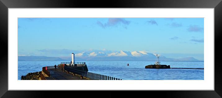 Isle of Arran, a view from Ayr pier Framed Mounted Print by Allan Durward Photography