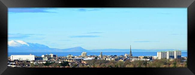 Ayr cityscape skyline, a panoramic overview Framed Print by Allan Durward Photography