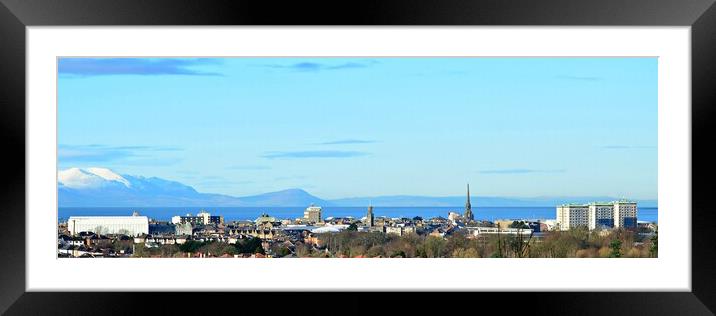 Ayr cityscape skyline, a panoramic overview Framed Mounted Print by Allan Durward Photography