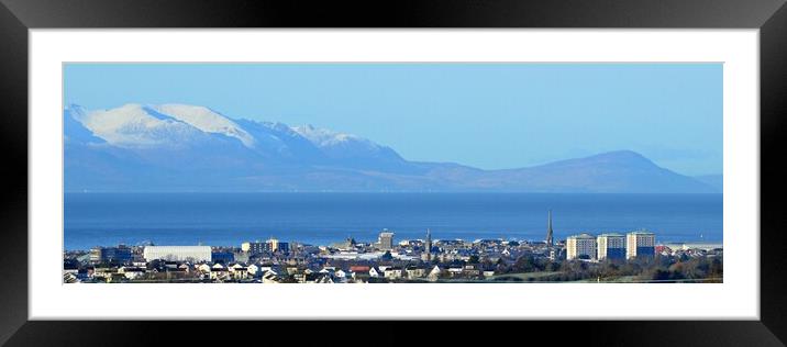 Panorama view of Ayr and Arran Framed Mounted Print by Allan Durward Photography