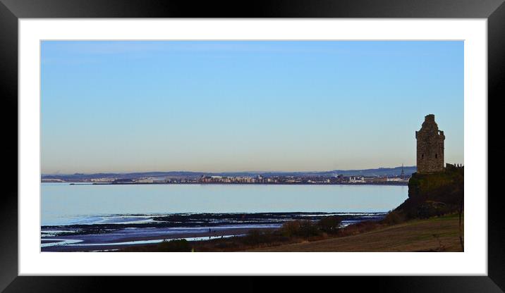 Greenan Castle and Ayr town Framed Mounted Print by Allan Durward Photography