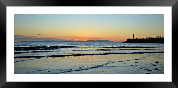 Arran and Ayr pier at dusk Framed Mounted Print by Allan Durward Photography