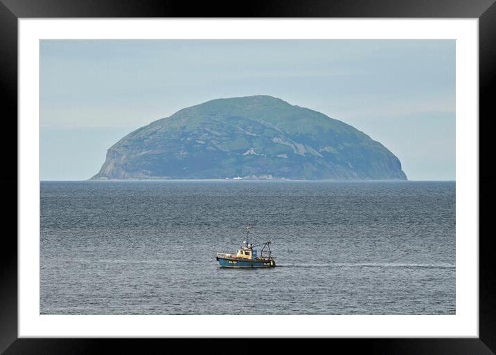 Fishing vessel passing Ailsa Craig Framed Mounted Print by Allan Durward Photography