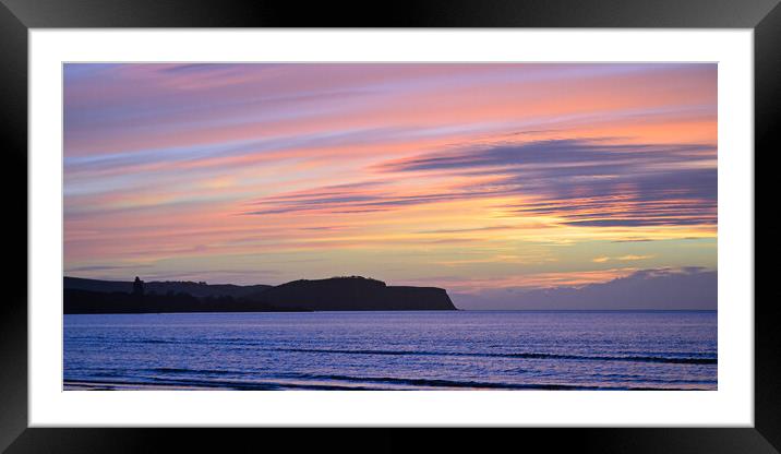 Sunset sky colours in Ayr Scotland Framed Mounted Print by Allan Durward Photography