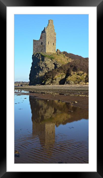 Ayr`s Greenan Castle reflected Framed Mounted Print by Allan Durward Photography