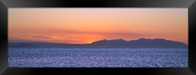 Majestic Isle of Arran silhouetted at sunset Framed Print by Allan Durward Photography