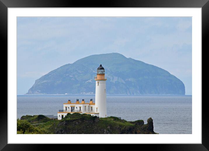 Ailsa Craig and Turnberry lighthouse Framed Mounted Print by Allan Durward Photography