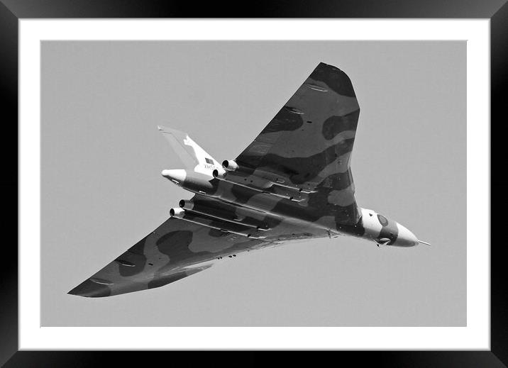 Avro Vulcan B2 mono Framed Mounted Print by Allan Durward Photography