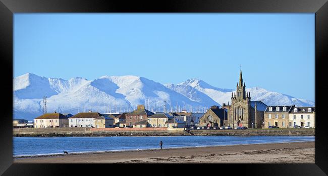 Majestic view of snowy Arran from Ardrossan south  Framed Print by Allan Durward Photography