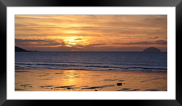 Ailsa Craig sunset on the Ayrshire coast Framed Mounted Print by Allan Durward Photography