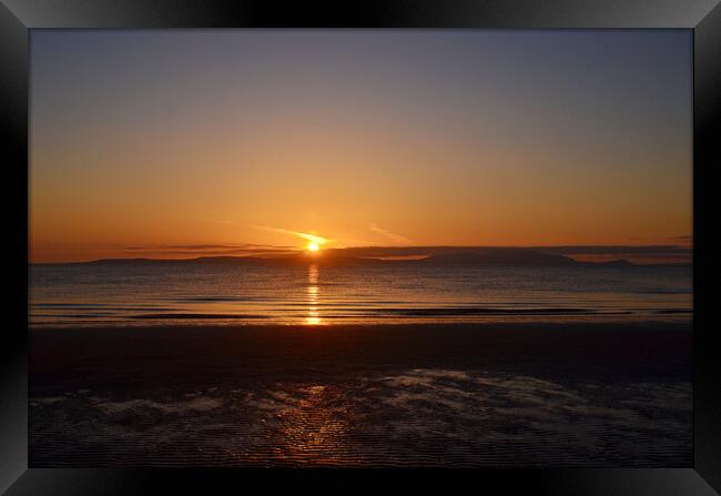 Sunset behind Arran from Prestwick Framed Print by Allan Durward Photography