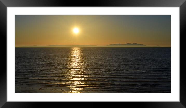 Arran silhouetted by setting sun Framed Mounted Print by Allan Durward Photography