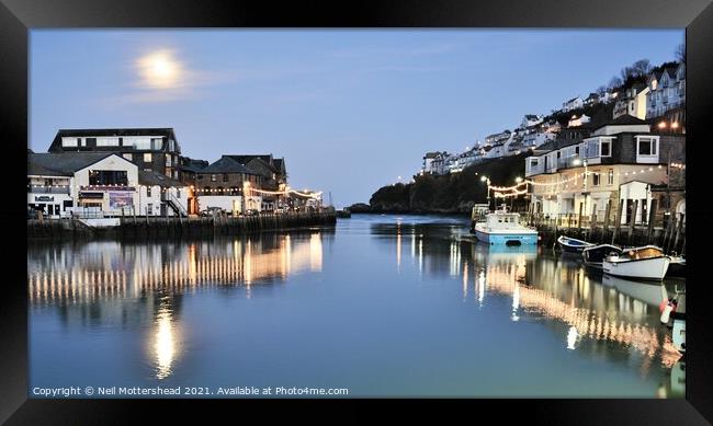 Moonlit Looe. Framed Print by Neil Mottershead