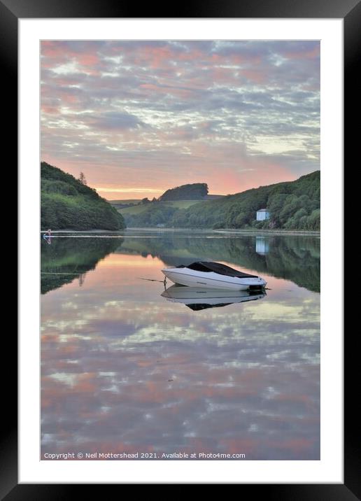 Sunset Calm On The Looe River. Framed Mounted Print by Neil Mottershead