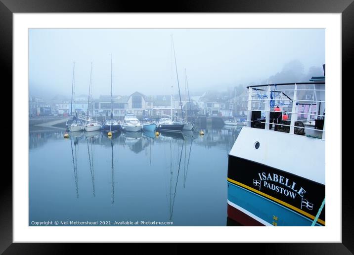 Isabelle & Yachts, Padstow, Cornwall. Framed Mounted Print by Neil Mottershead