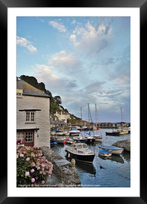 Polperro Harbour, Cornwall Framed Mounted Print by Neil Mottershead
