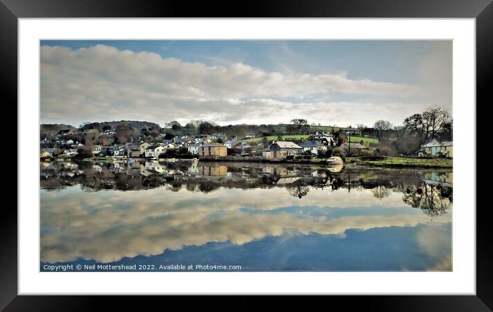 Lerryn Reflections, Cornwall. Framed Mounted Print by Neil Mottershead