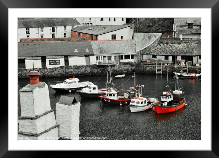 The Fishing Fleet - Polperro, Cornwall. Framed Mounted Print by Neil Mottershead