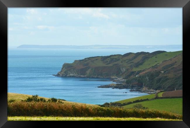 Pencarrow Head, Lantivet Bay and The Dodman Framed Print by Neil Mottershead