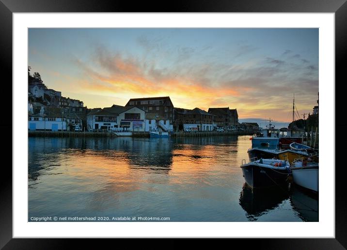 The Sun Rises Over East Looe, Cornwall. Framed Mounted Print by Neil Mottershead