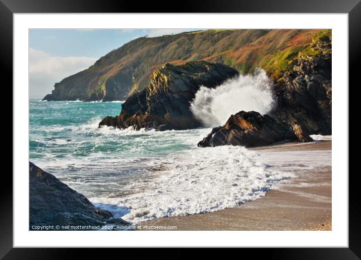 Lantic Bay, Cornwall. Framed Mounted Print by Neil Mottershead